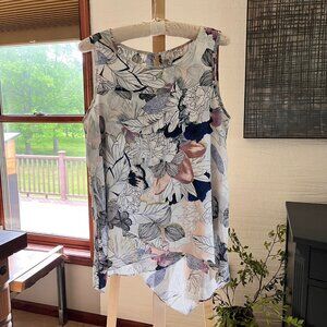 Cable & Gauge Floral Sleeveless Blouse